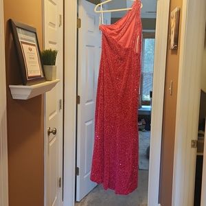 Pink sequin prom dress size 12